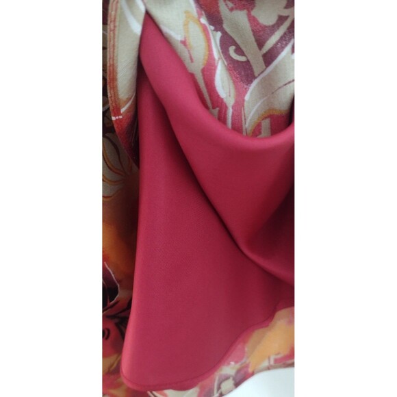 Amanda Smith Floral Print A Lined Silk Skirt Size 14 Church - Picture 6 of 6